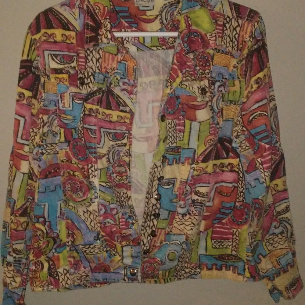 Womans denim jacket size l Chico's